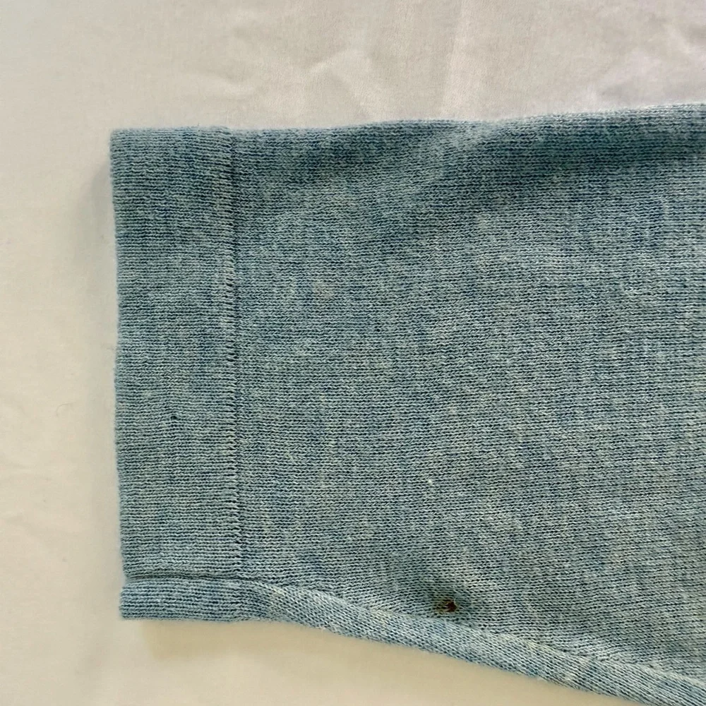Raffi Men’s Cotton Cashmere 1/4 Zip Sweater Light Blue Size L